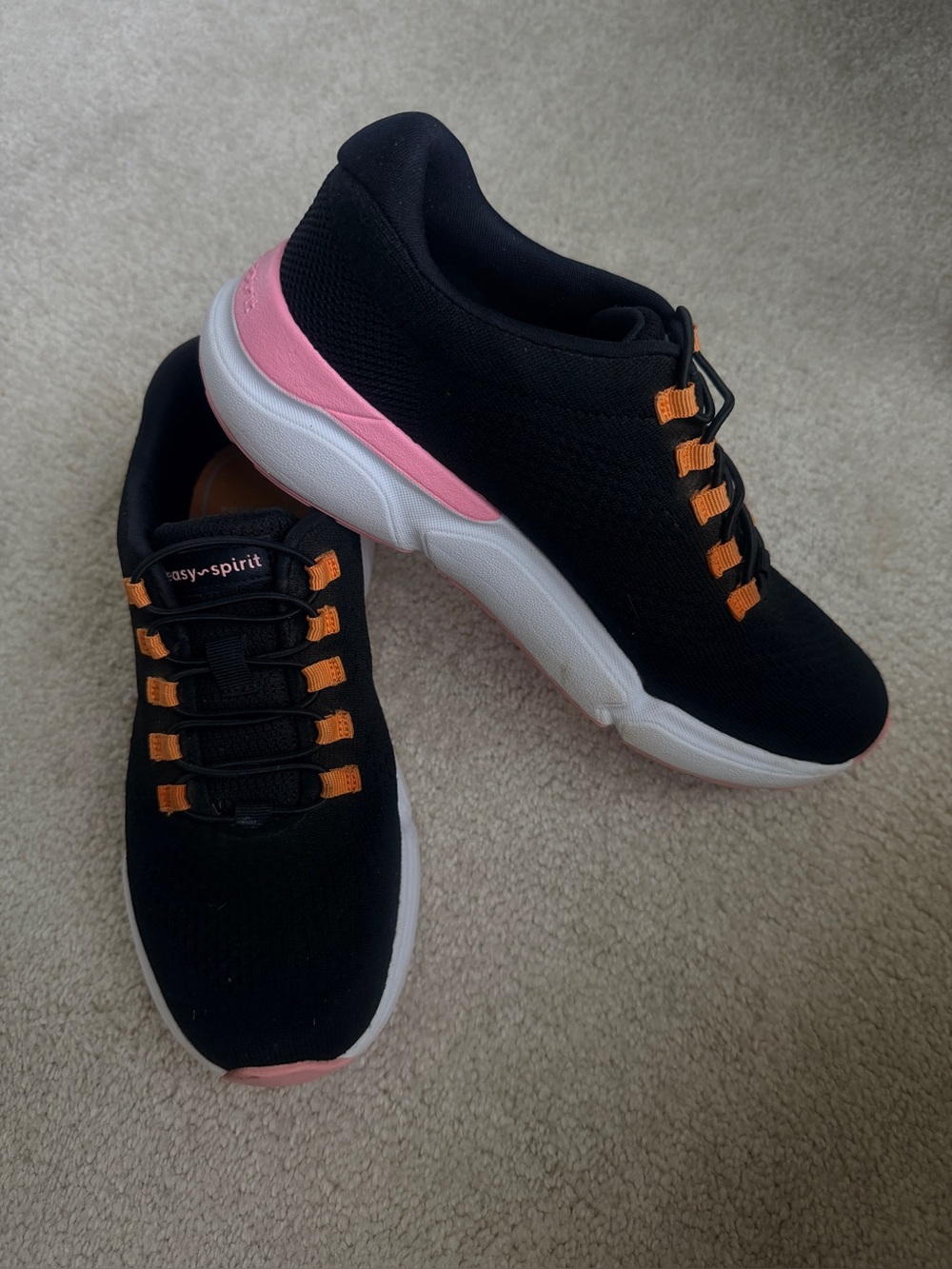 Easy Spirit Denise Austin 7.5 W Comfort Walking Shoes Slip on Black Knit
